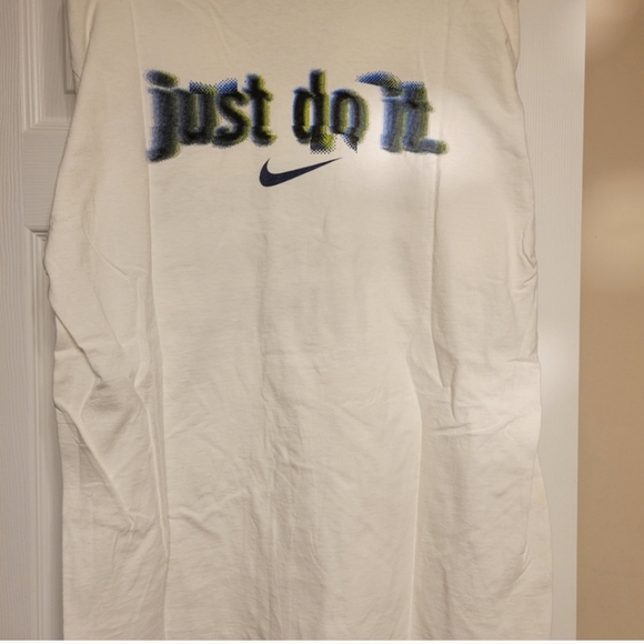 NIKE T-shirt ~ Retro 1990s era ~ V-neck~ Just DoIt Logo ~ Lg~ Unisex - Picture 12 of 14